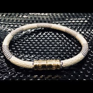Louis Vuitton Keep It Bracelet, leather, cream